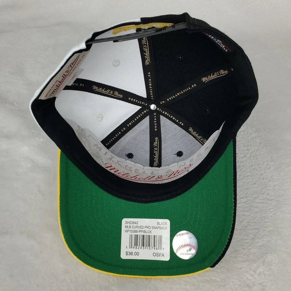 Pittsburgh Pirates Mitchell & Ness MLB Snapback Hat Cap 3D Logo Black NWT‎